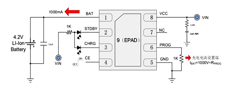 HT4088HA充电管理芯片典型应用