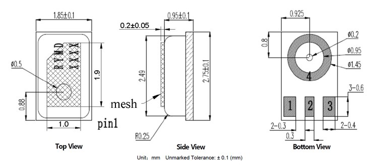 MEMS传感器MS2202AB-M09机械规格
